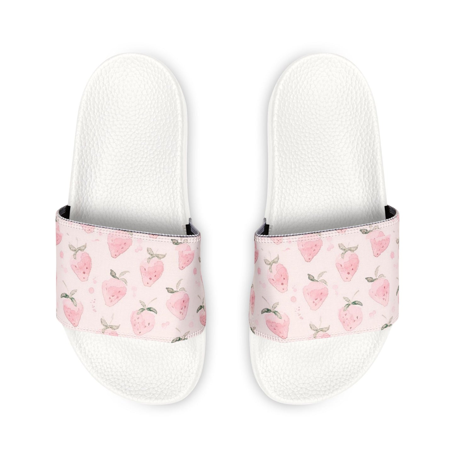 Kawaii Strawberries Women's Pastel Pink Slide Sandals