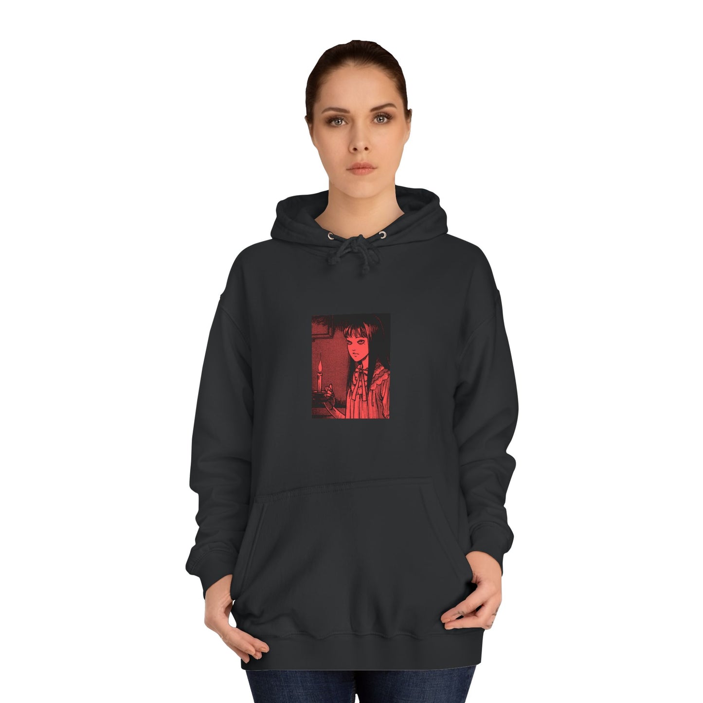 Red Night Horror Manga Art Unisex Black Hoodie