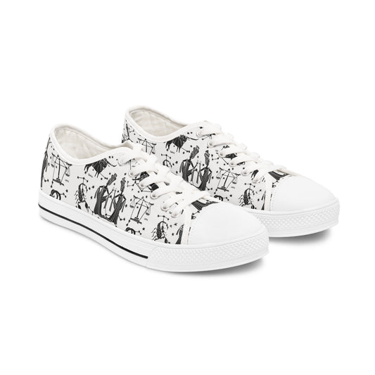 Horoscopes - Retro White Women's Low Top Sneakers