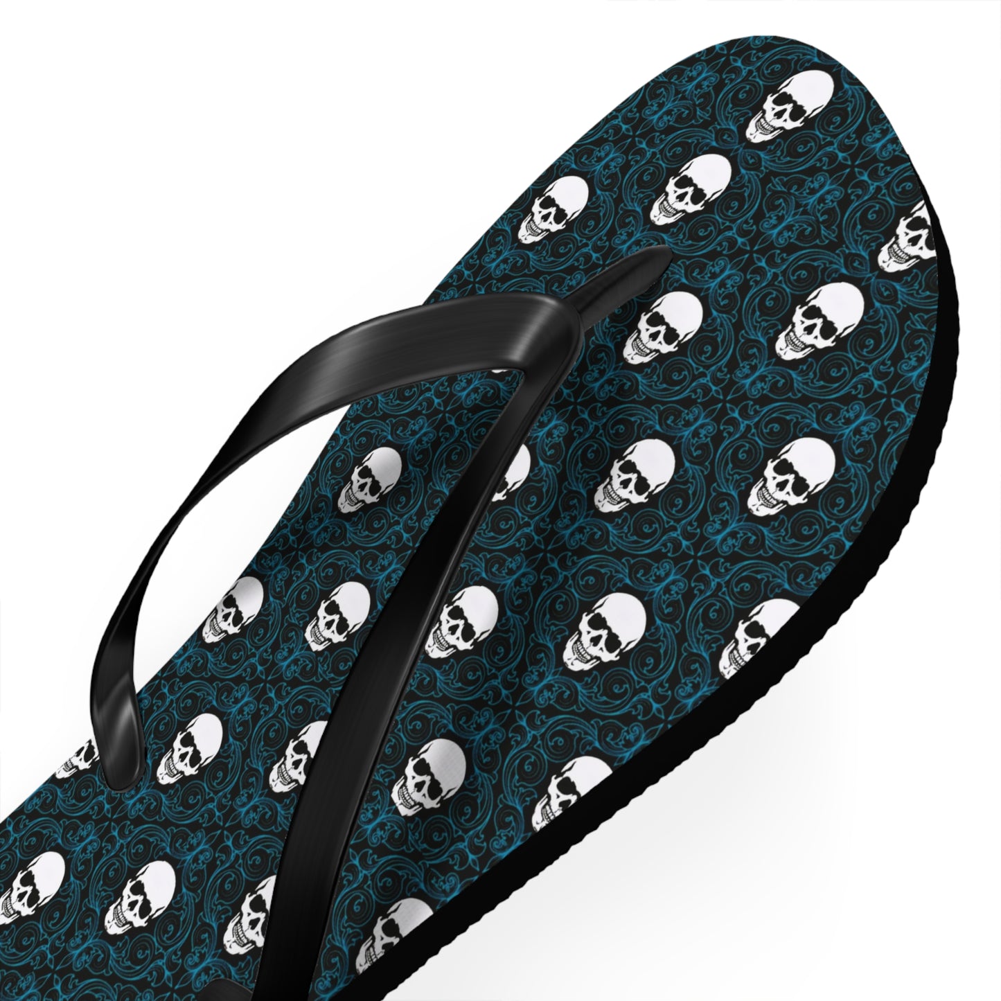 Skulls Dark Blue Men's Flip Flops