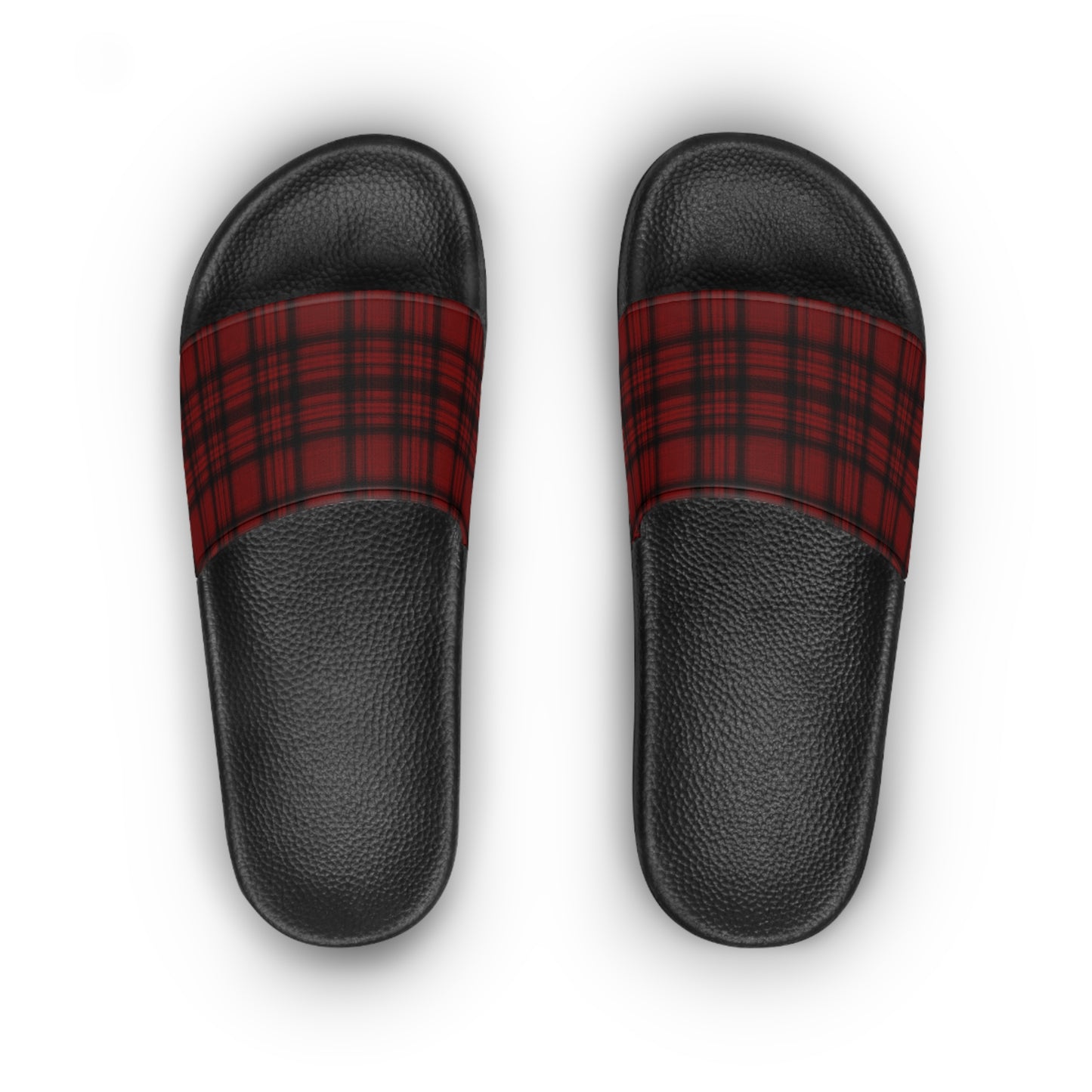 Women's Red Plaid Punk Slide Sandals