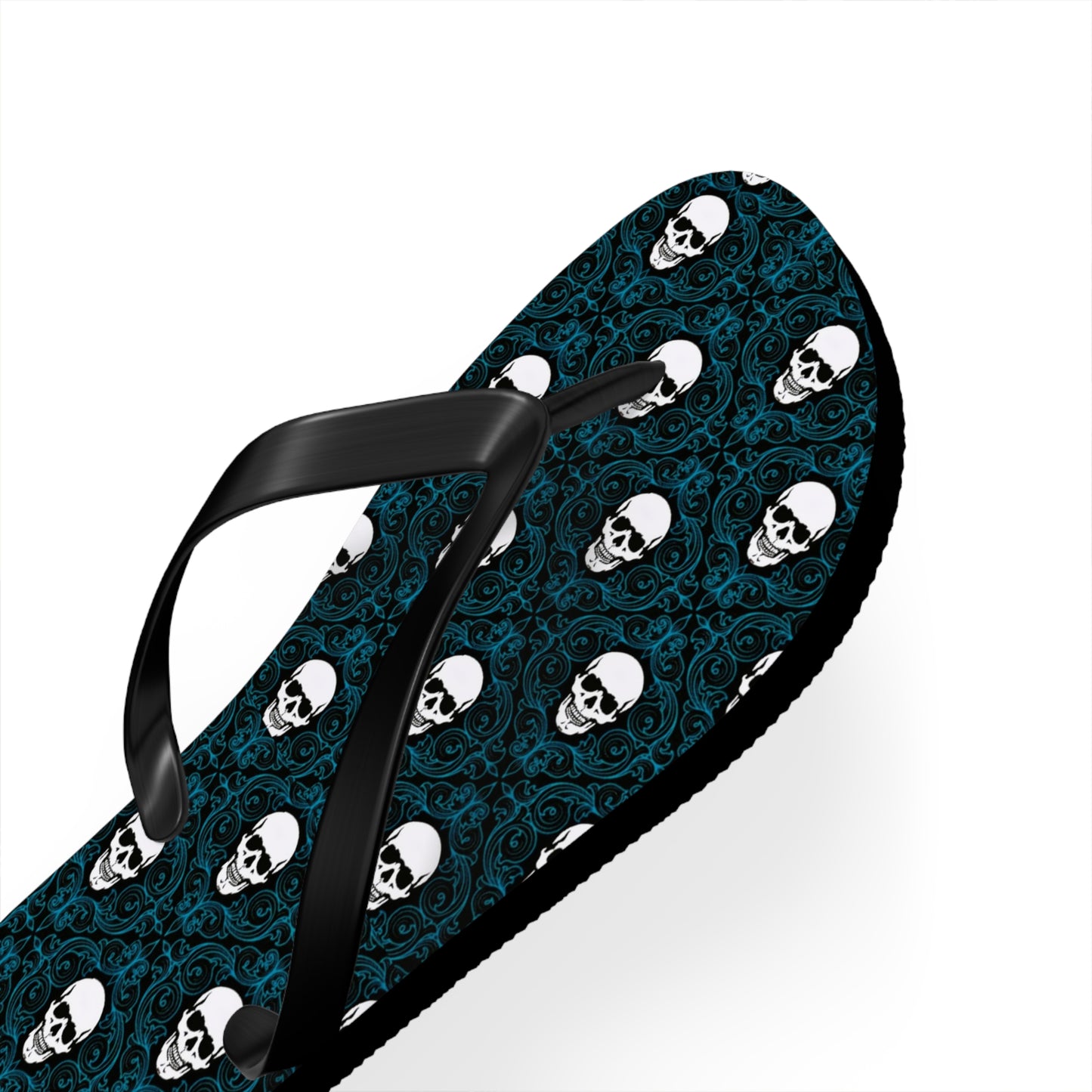 Skulls Dark Blue Men's Flip Flops