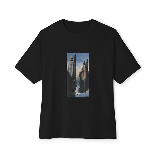 Fantasy Statues Unisex Black Oversized T-Shirt