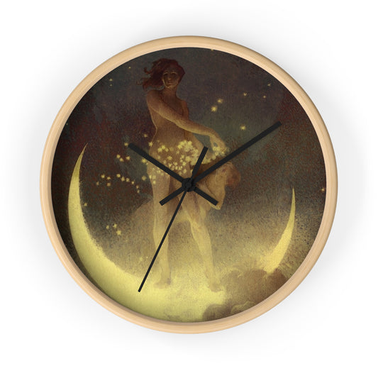 Moon Goddess Fairycore Boho Wall Clock