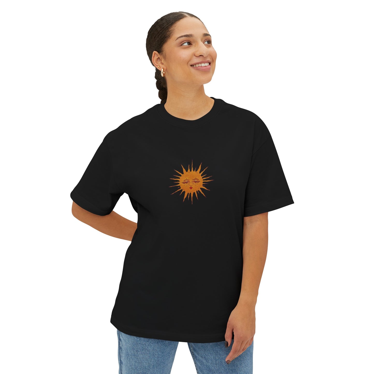 Vintage Sun Unisex Black Oversized T-Shirt