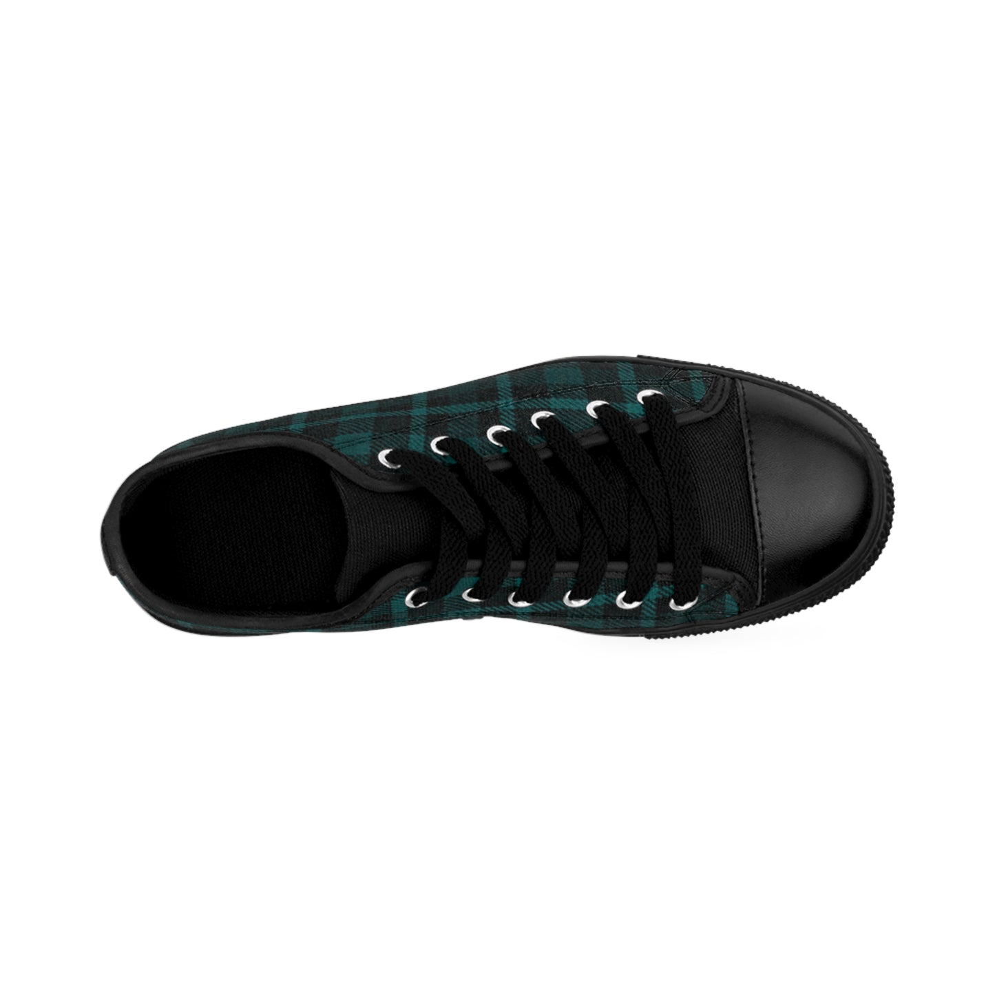 Alt Dark Teal Plaid Women's Sneakers Low Top