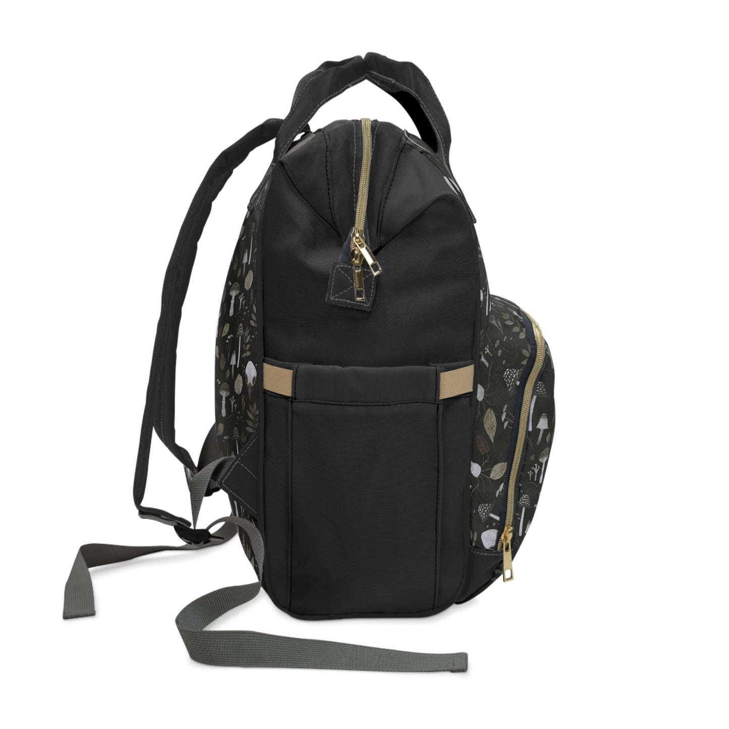 À la mode Whimsical Multifunctional Black Diaper Backpack