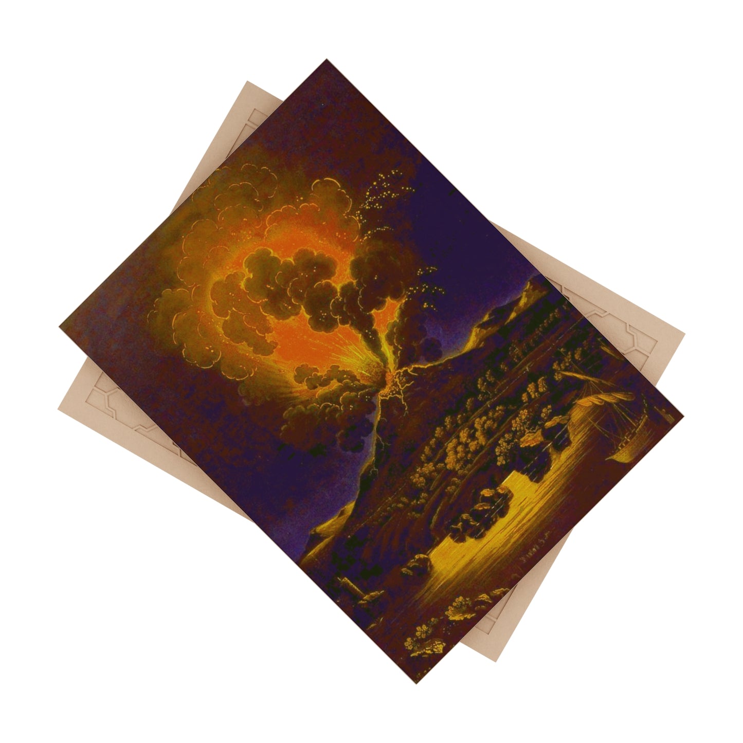 Volcano Vibrant Wall Art Ceramic Photo Tile Style