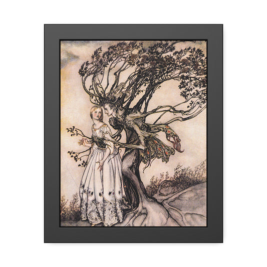 Vintage Fairytale Wall Art Framed Paper Poster | Arthur Rackham Little Brother and Little Sister 1917