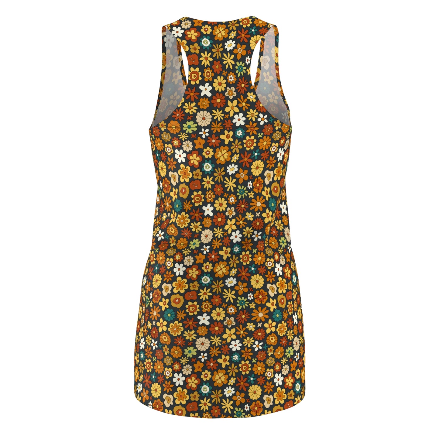 Groovy Flowers Women's Retro Racerback Dress