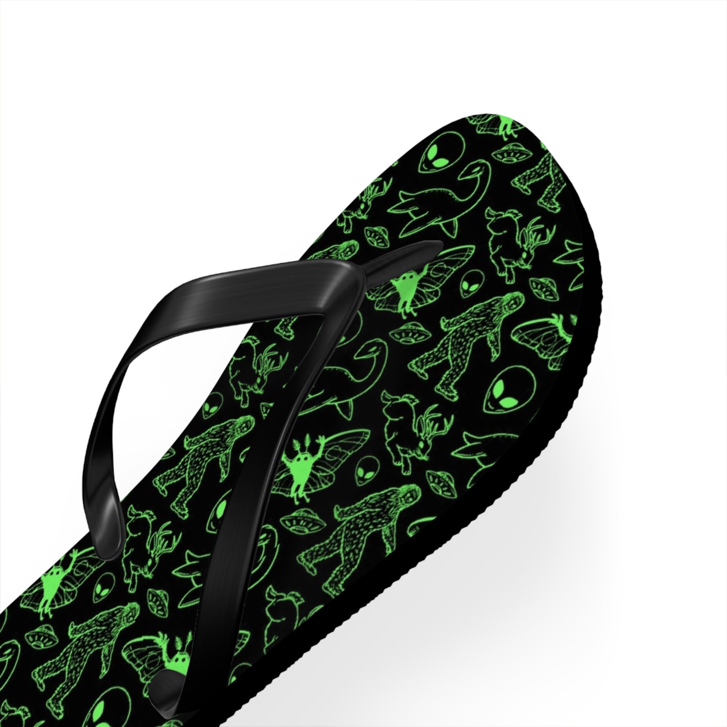 Cryptid Neon Green Men's Flip Flops