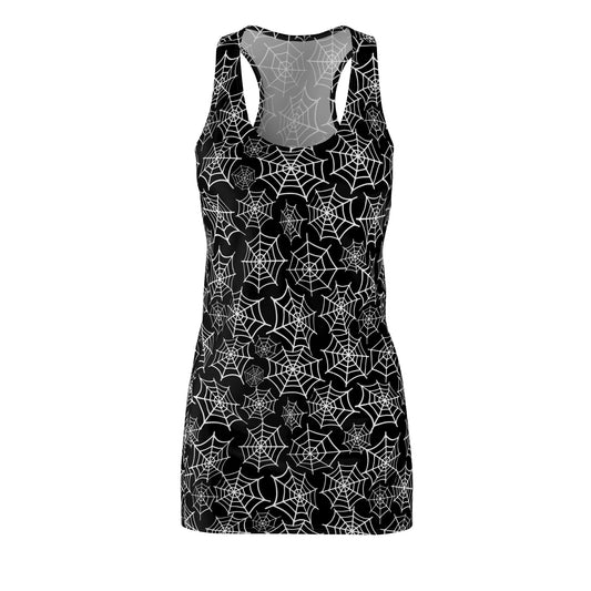 Women's Black Racerback Dress - Spider Web