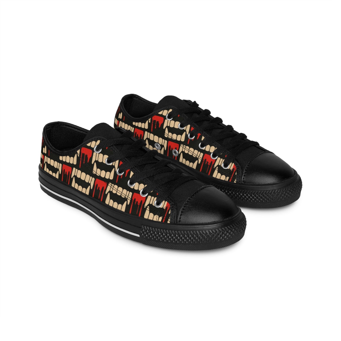 Horror Vampire Themed Men's Low Top Sneakers