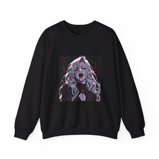 Vampire Gore Anime Art Unisex Heavy Blend™ Crewneck Sweatshirt Black