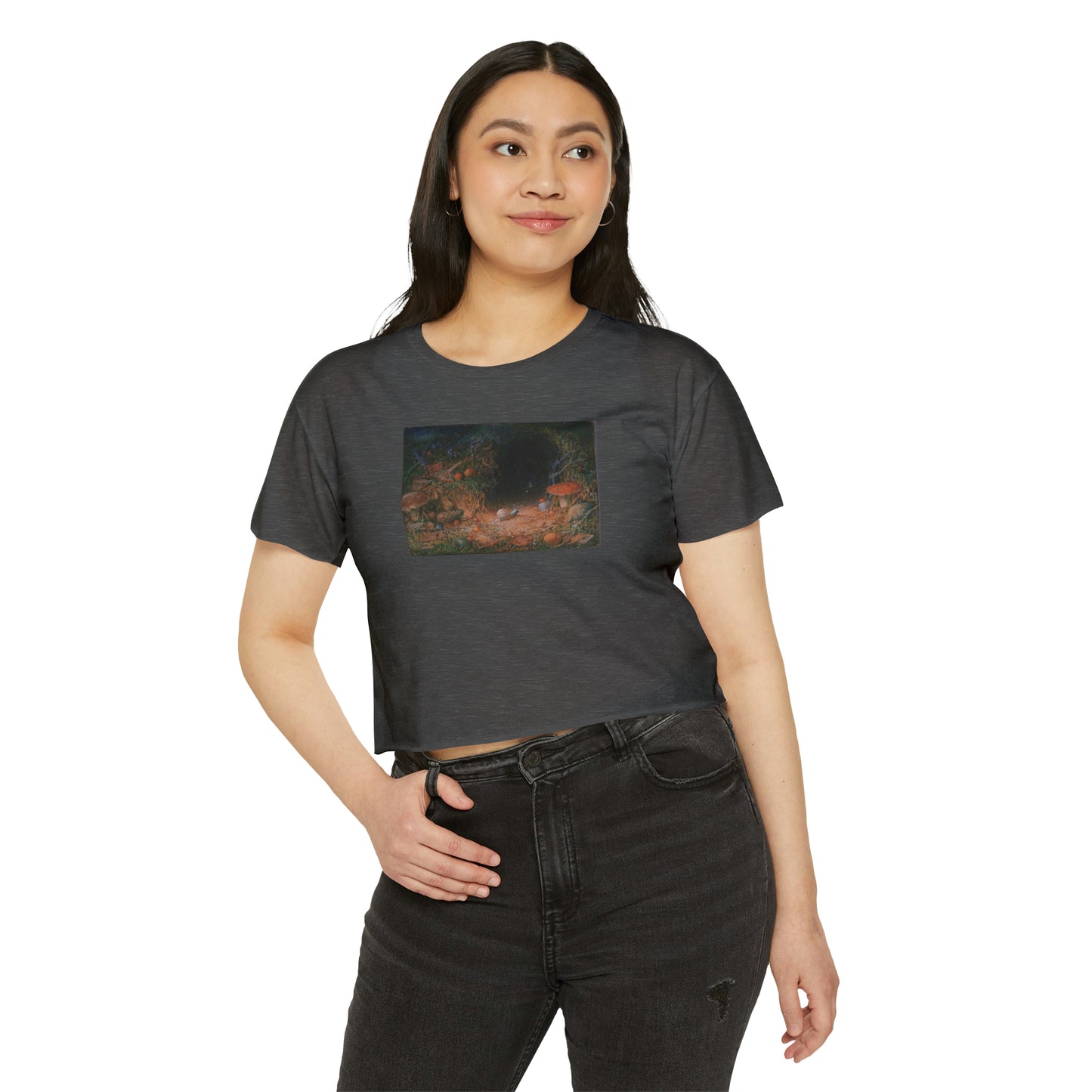 Fairytale Snail Women's Gray Crop Top