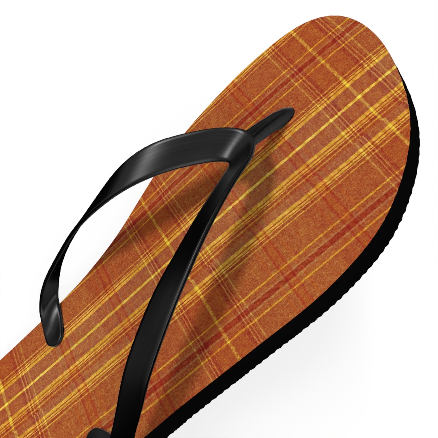 Orange Plaid Men's Flip Flops