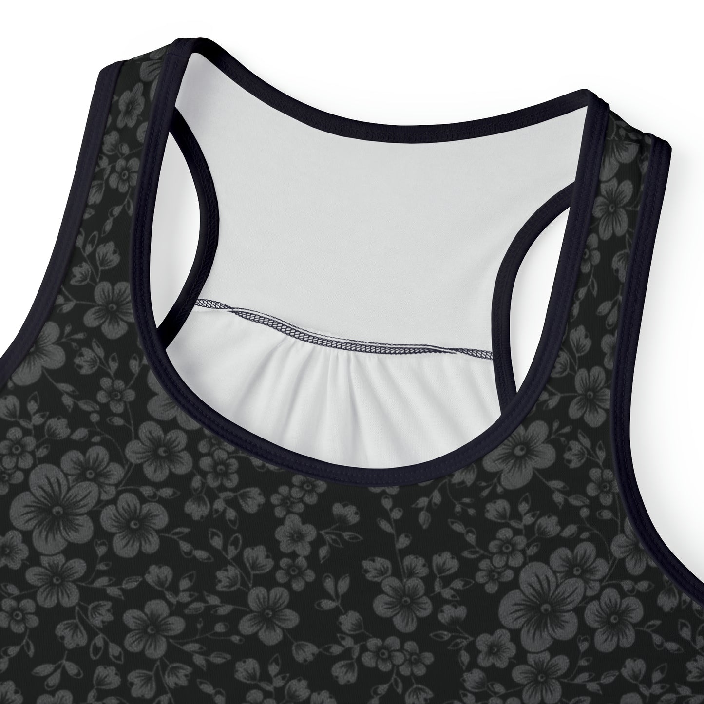 Women's Gray Floral Tank Top