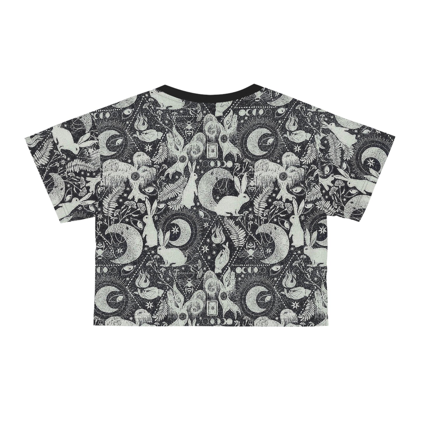 Esoteric Pattern Y2K Goth Crop Tee