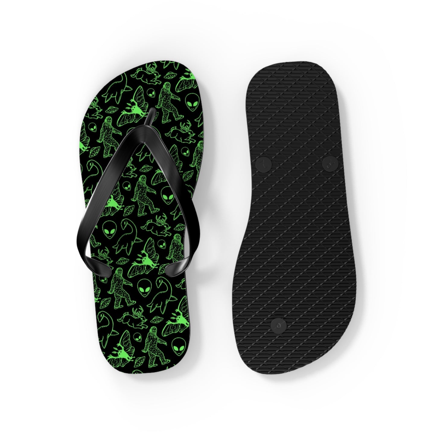 Cryptid Neon Green Men's Flip Flops