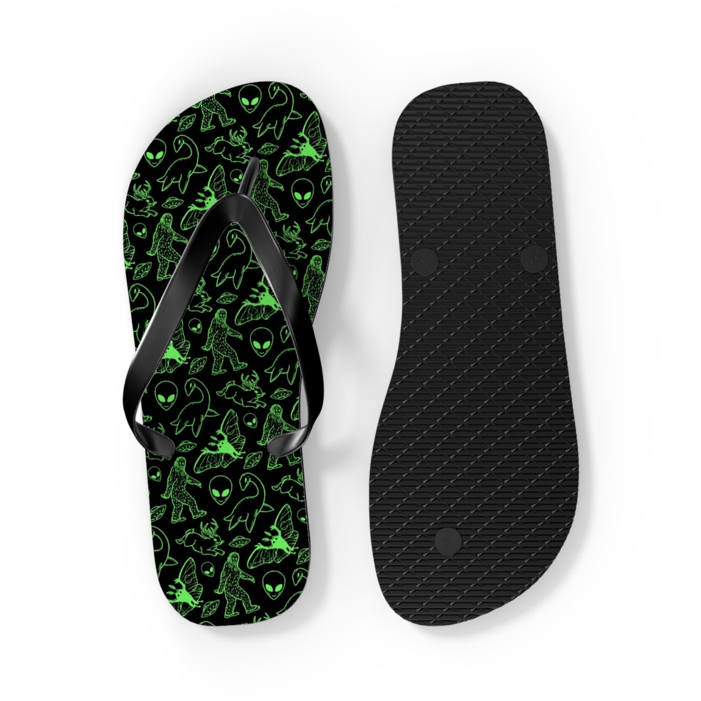 Cryptid Neon Green Men's Flip Flops