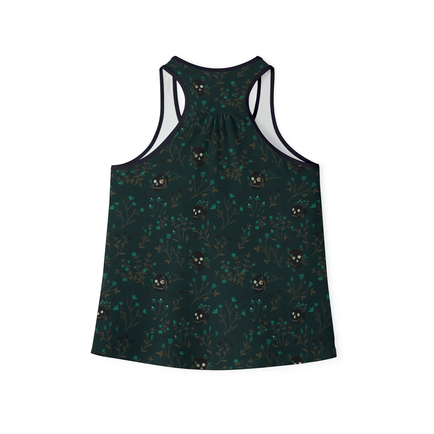 Skull Plant Pots Women's Dark Green Tank Top