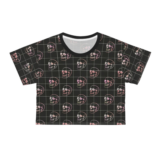 Retro Skull Y2K Goth Crop Tee