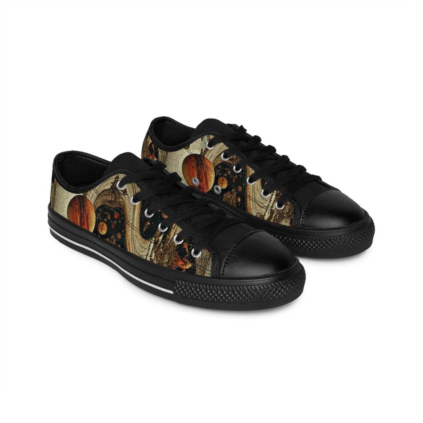 Vintage Space Pattern Men's Retro Low Top Sneakers