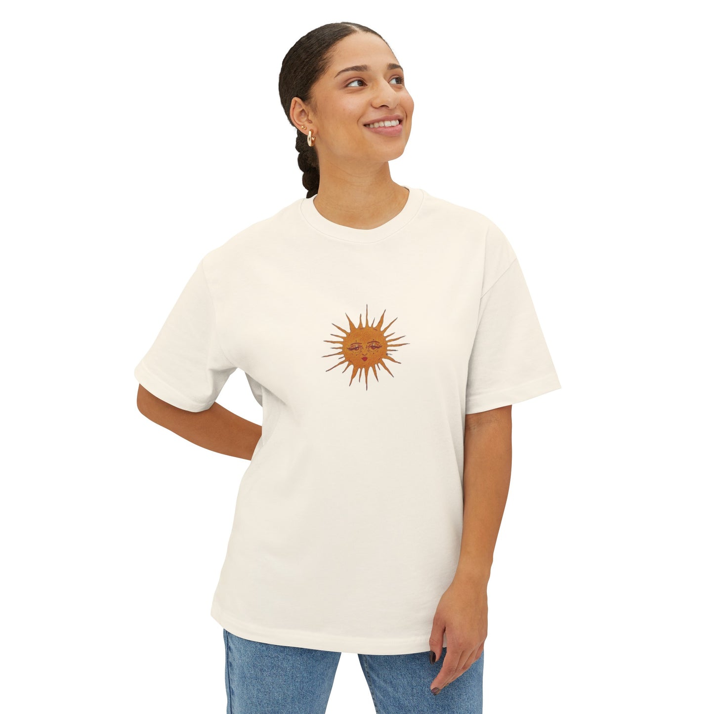 Vintage Sun Unisex Black Oversized T-Shirt