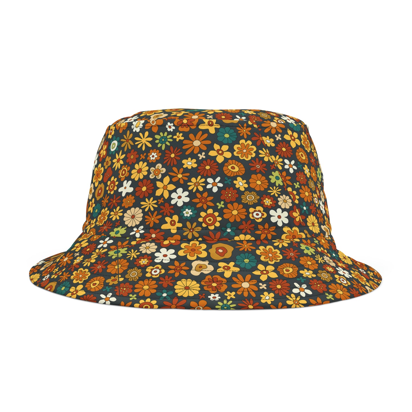 Retro Colorful Hippie Floral Y2K Bucket Hat