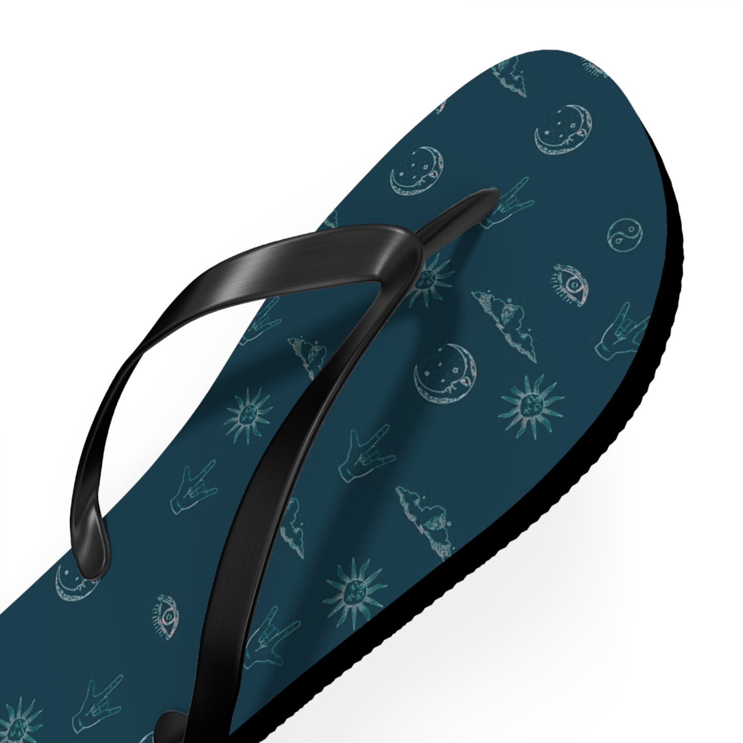 Celestial Theme Dark Blue Men's Flip Flops