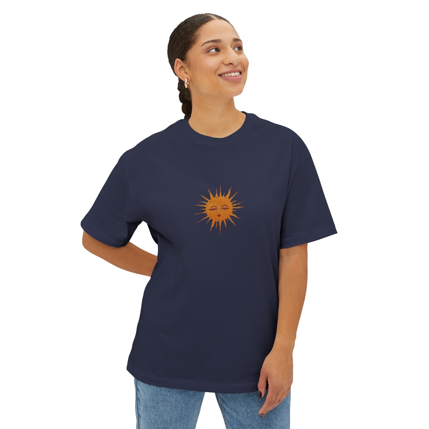 Vintage Sun Unisex Black Oversized T-Shirt