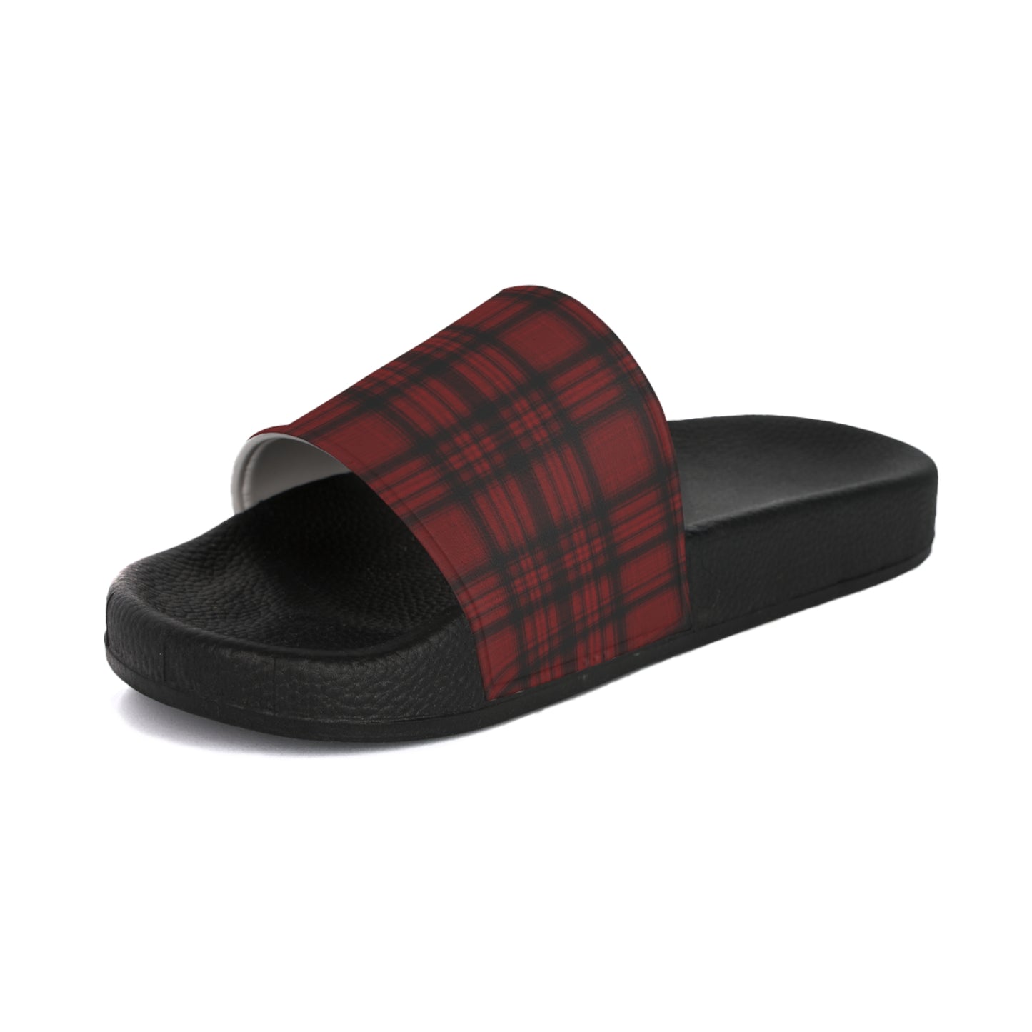 Women's Red Plaid Punk Slide Sandals