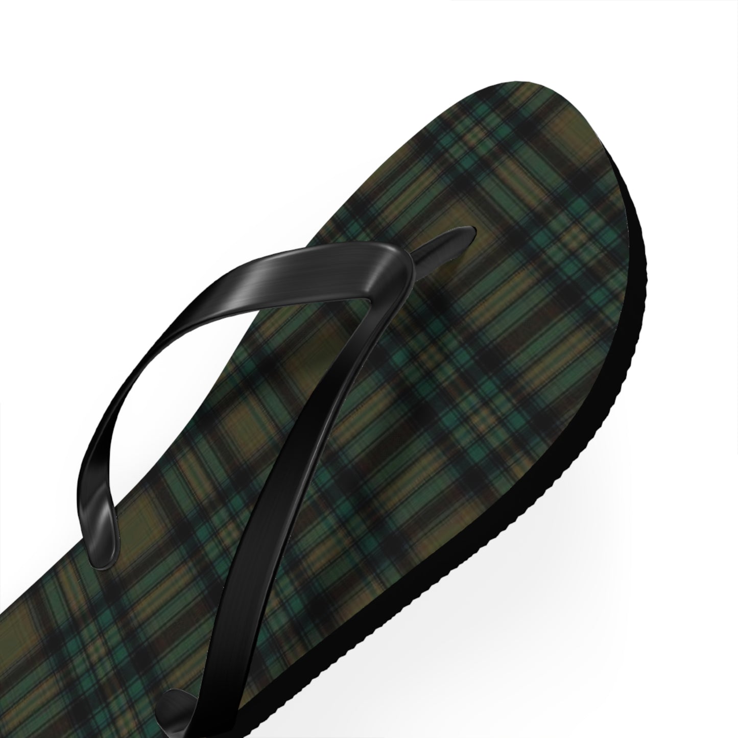 Army Green Plaid Men's Flip Flops