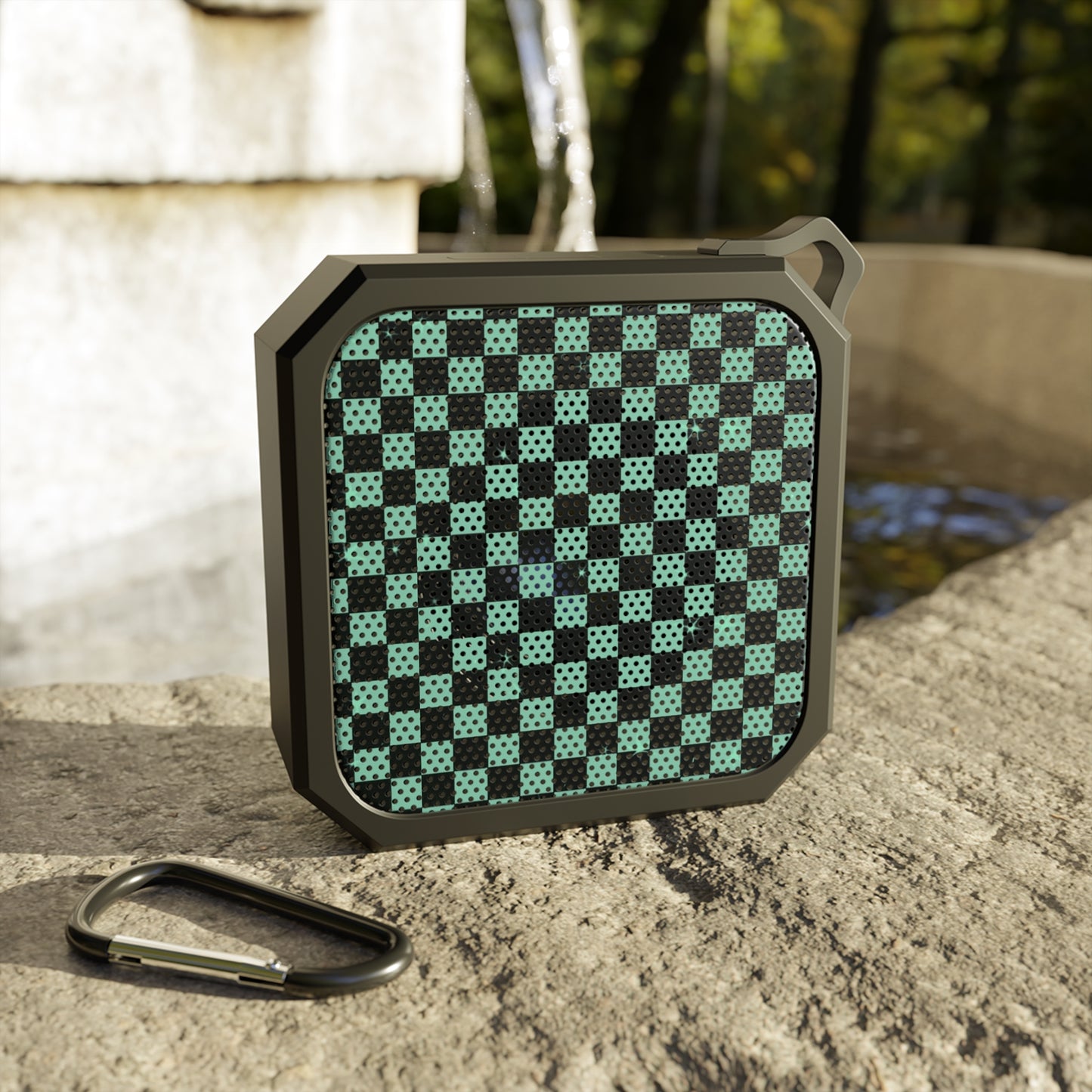 Y2K Green Checkered Pattern Blackwater Outdoor Bluetooth Speaker