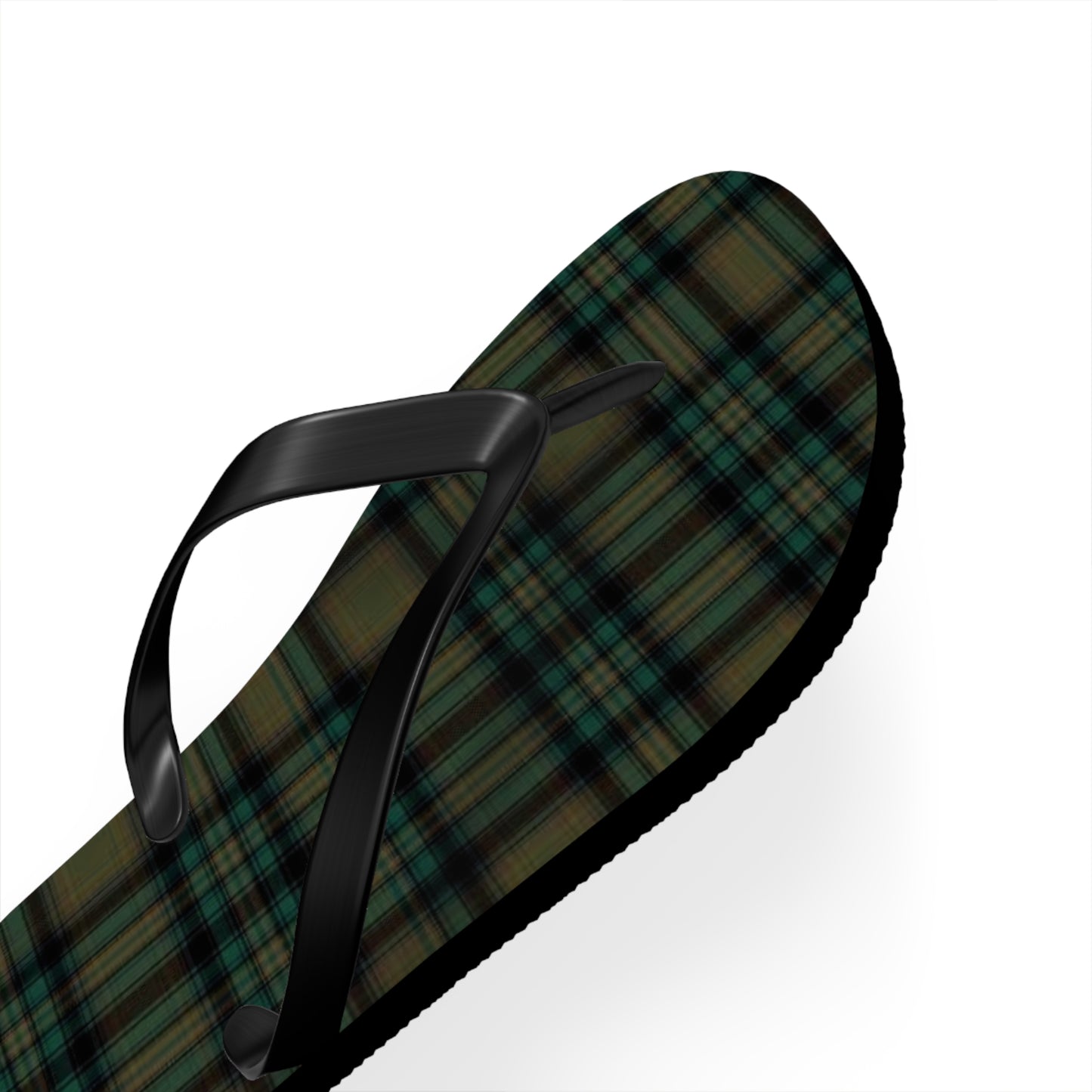 Army Green Plaid Men's Flip Flops