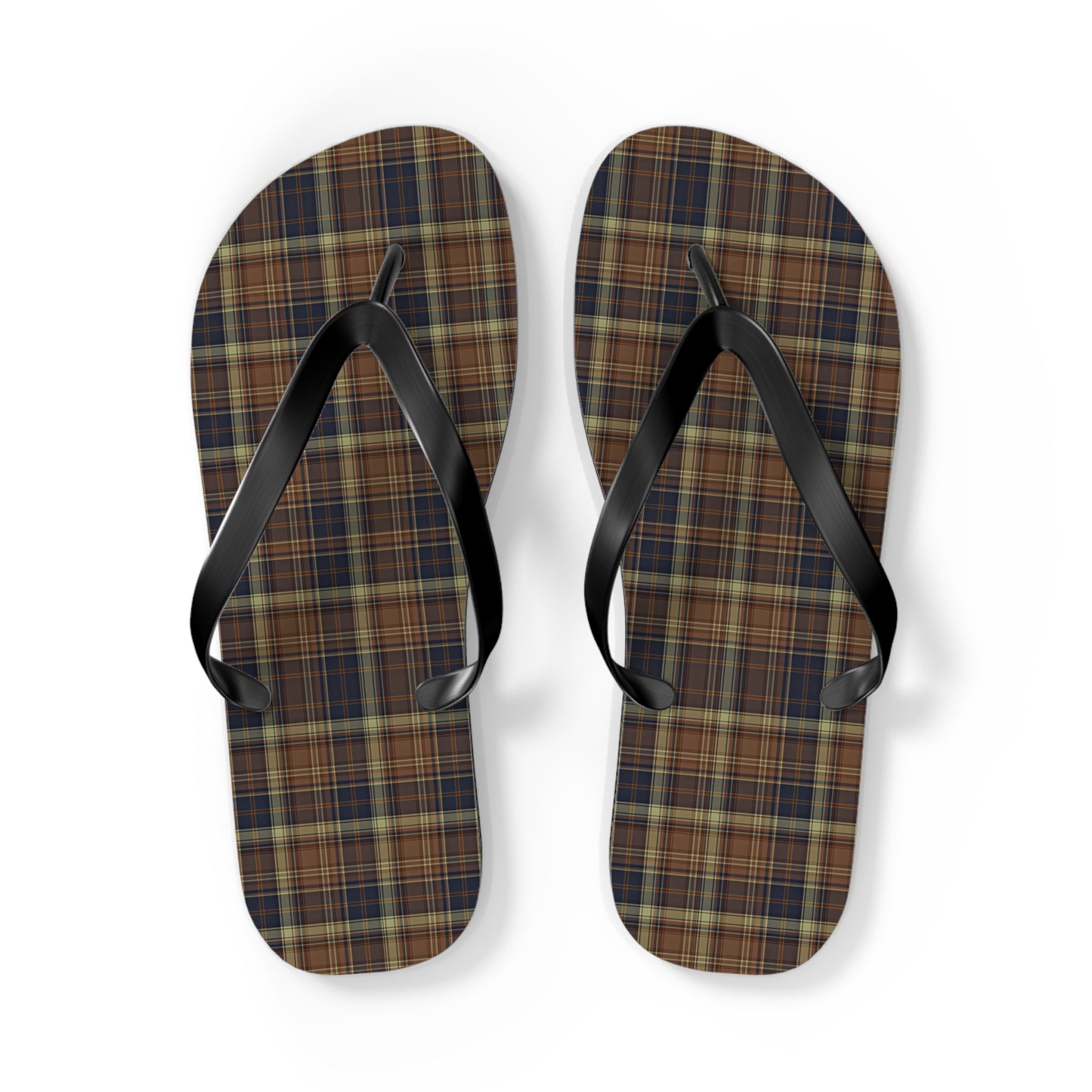 Men's Flip Flops | Brown Plaid