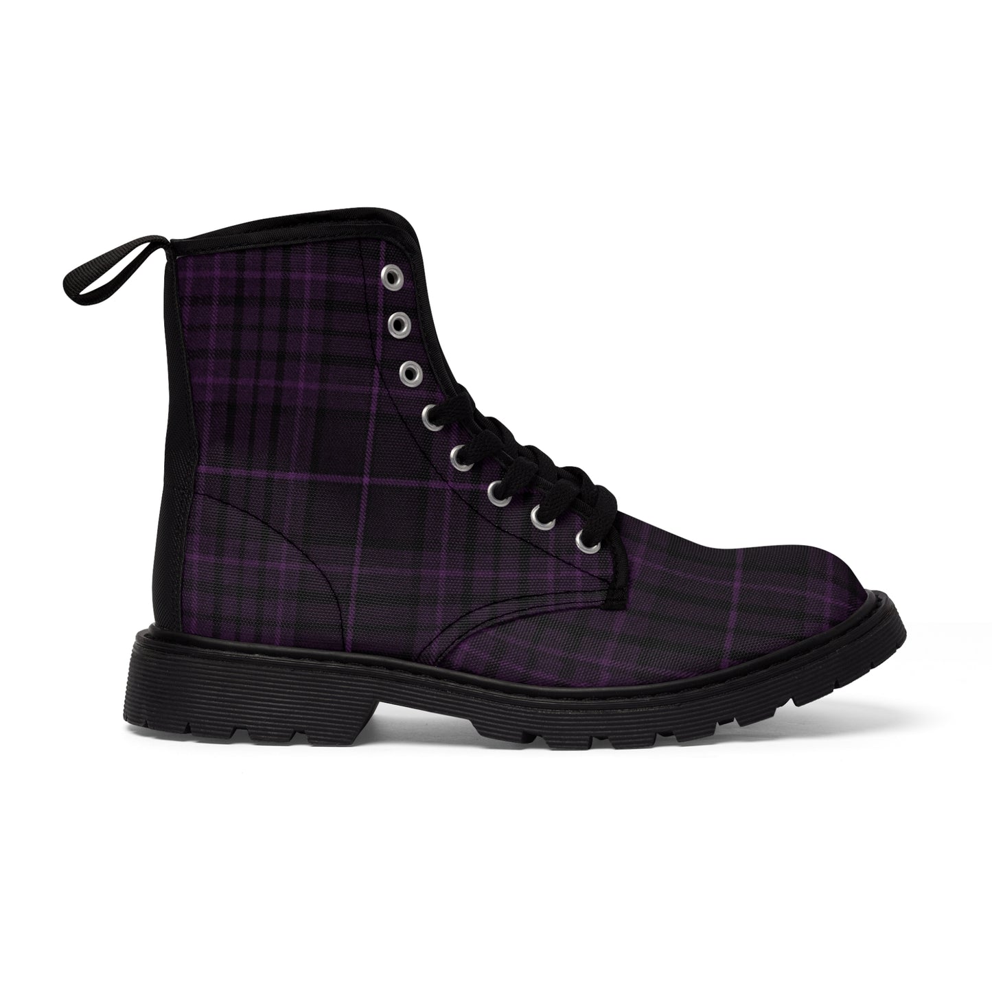 Women's Dark Purple Plaid Alt Boots