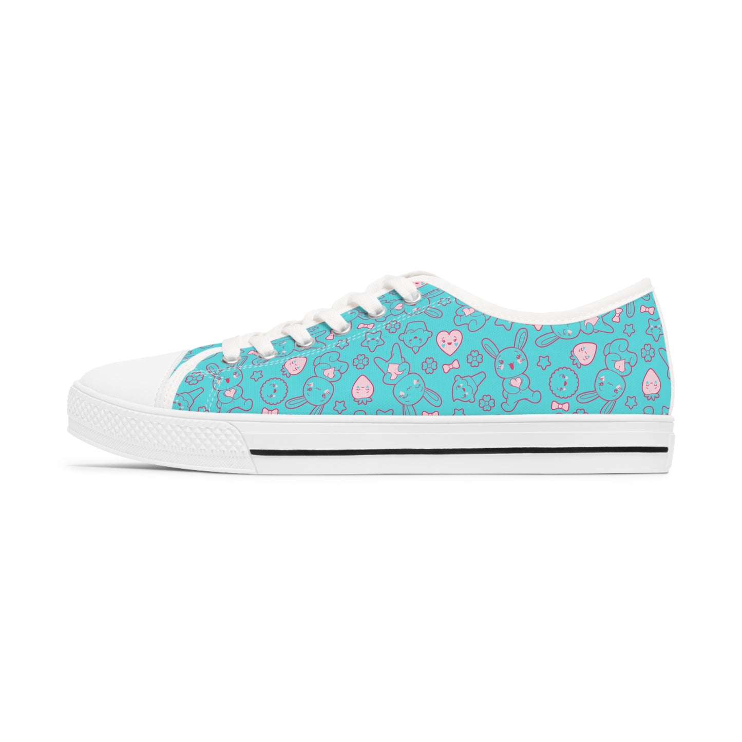 Women's Cute Blue Bunny Kawaii Low Top Sneakers