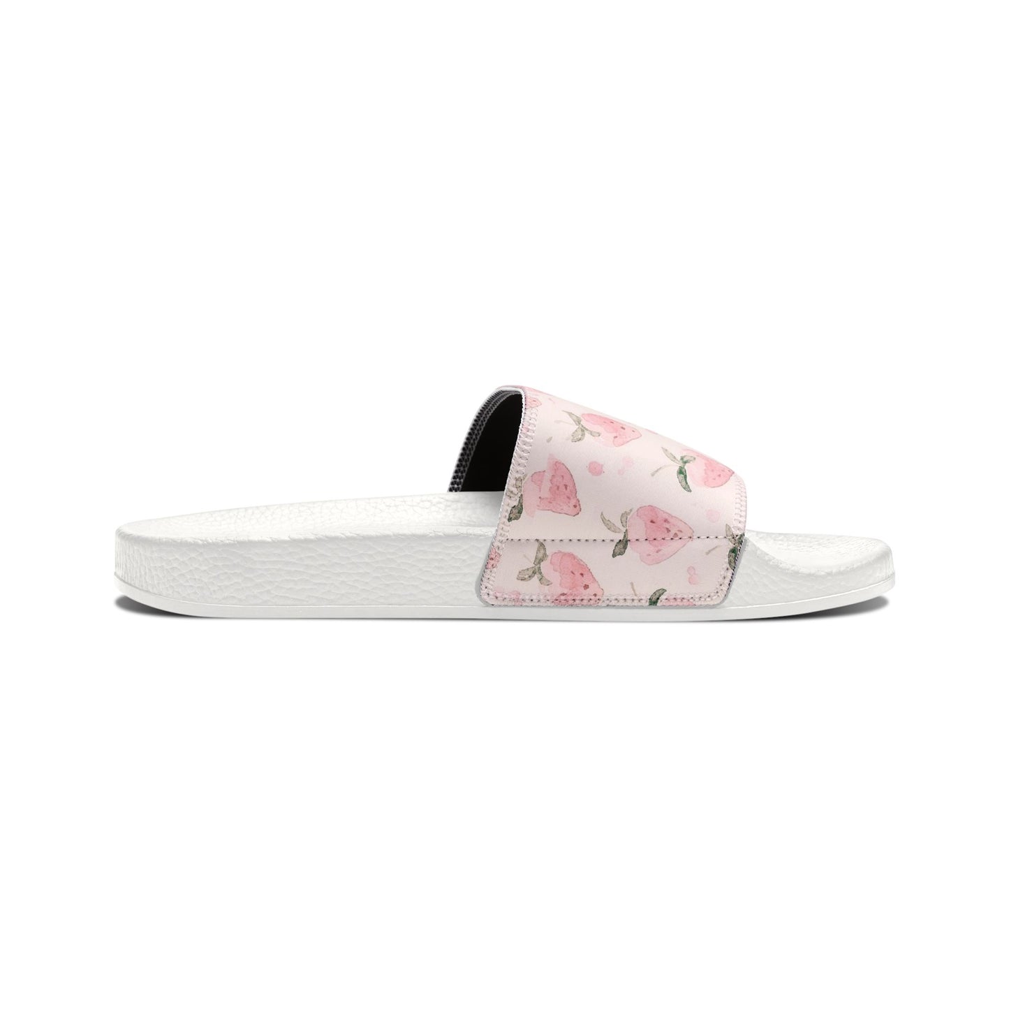 Kawaii Strawberries Women's Pastel Pink Slide Sandals