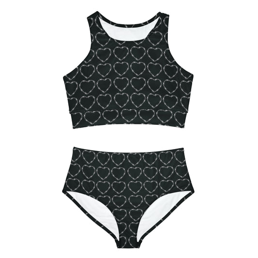 Barbwire Hearts Goth Alt Sporty Bikini Set