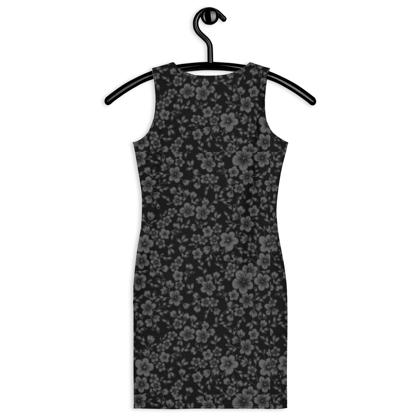 Cute Floral Gray Black Bodycon Dress