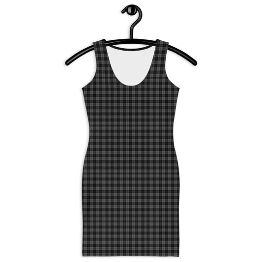 Dark Gray Checkered Bodycon Dress