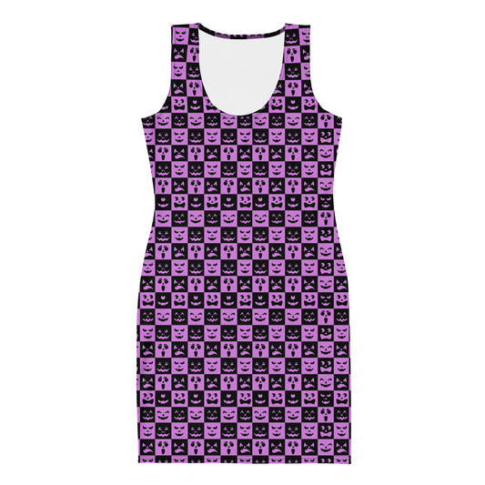 Purple Halloween Themed Bodycon Dress