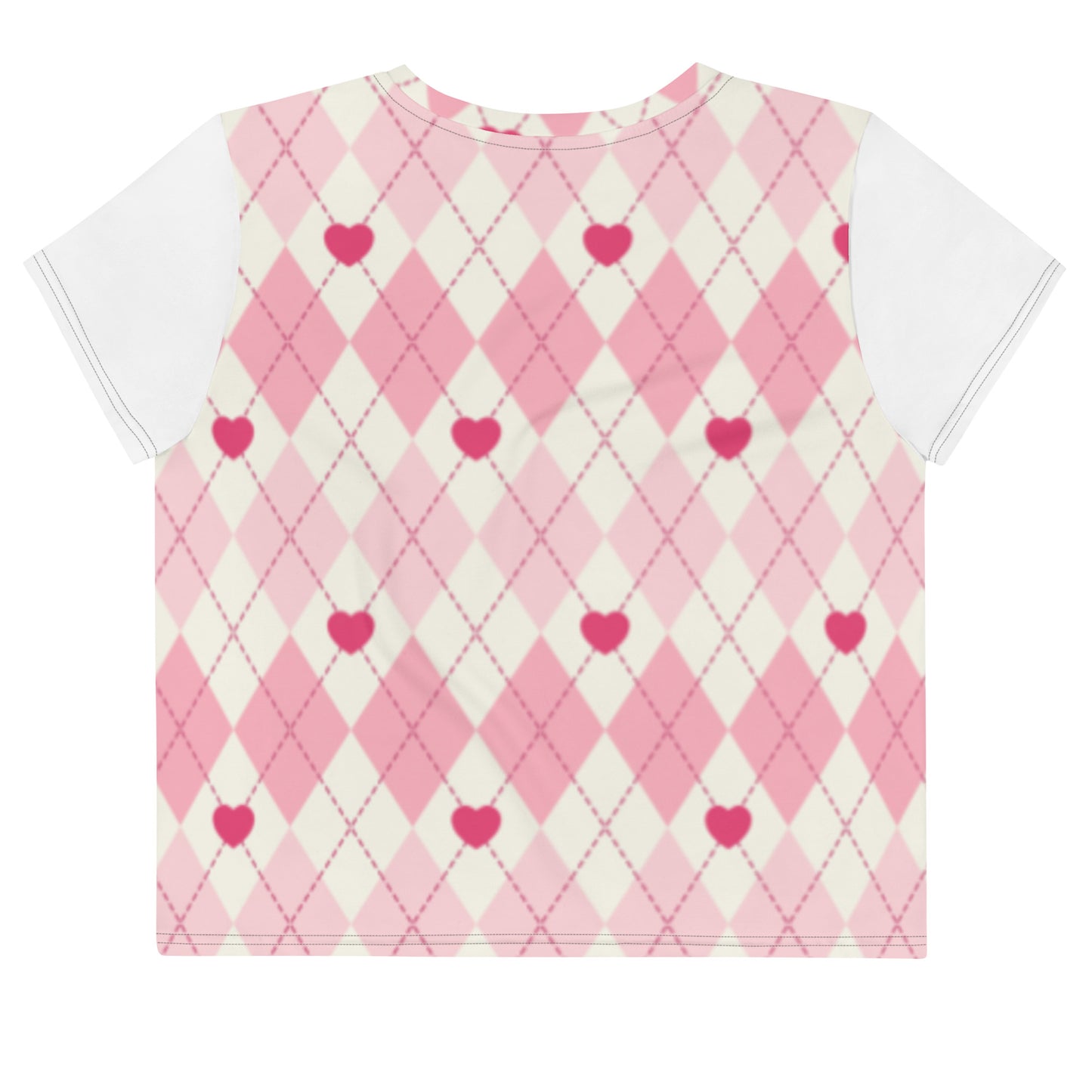 Women's Pastel Retro Plaid Crop Tee