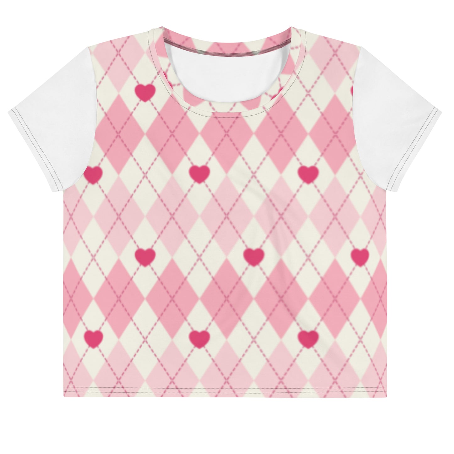 Women's Pastel Retro Plaid Crop Tee