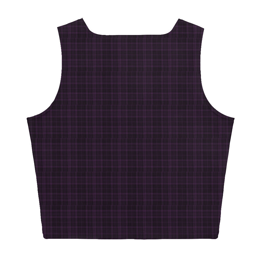 Punk Crop Top Dark Purple Plaid