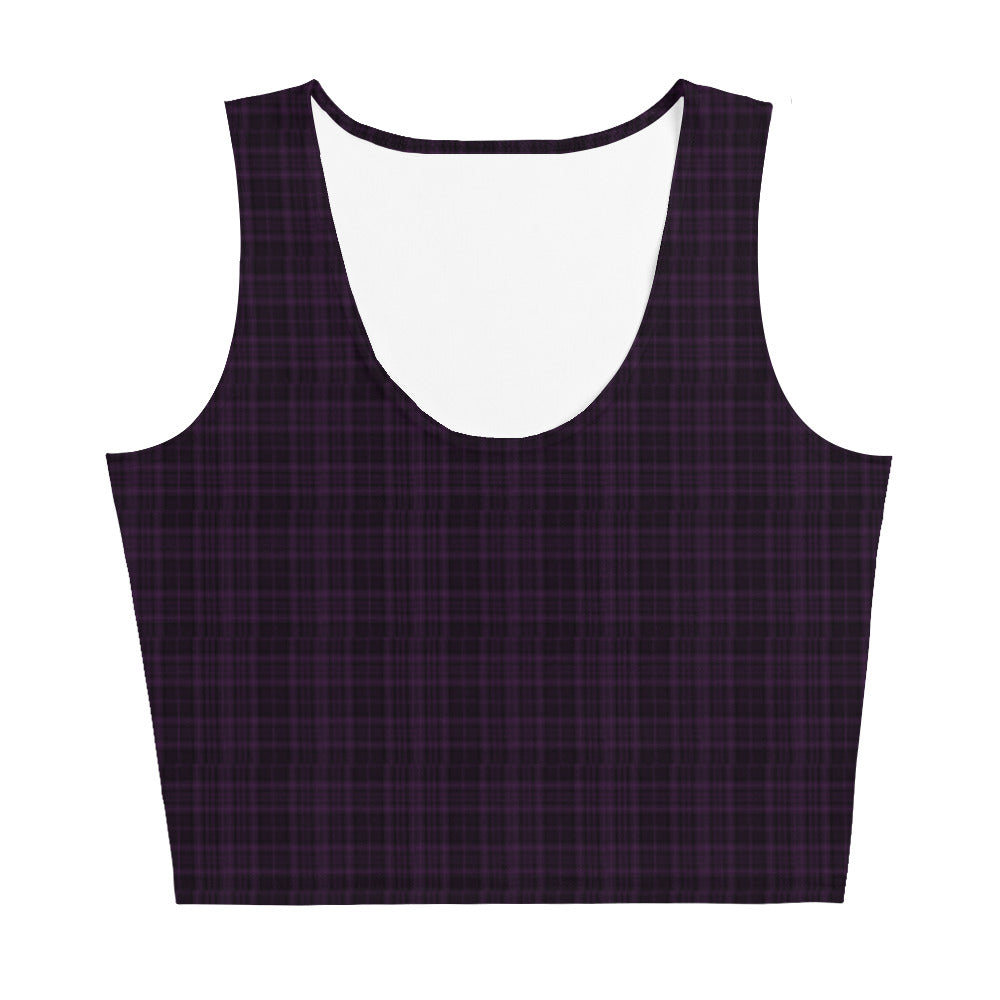 Punk Crop Top Dark Purple Plaid