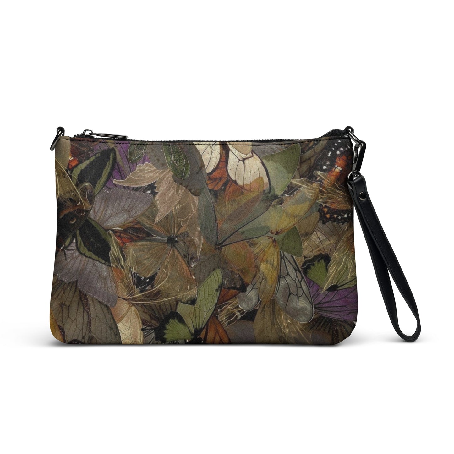 Abstract Moths Dark Colored Crossbody bag