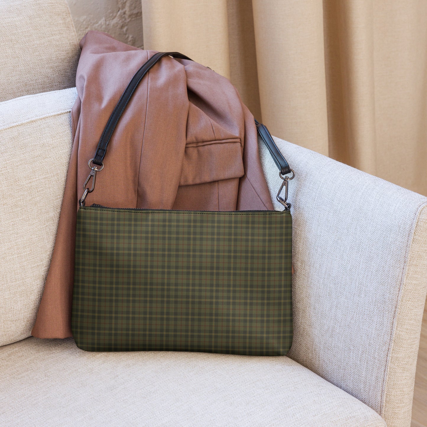 Plaid Crossbody bag Olive Green