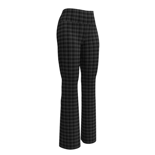 Black Plaid Flare Leggings